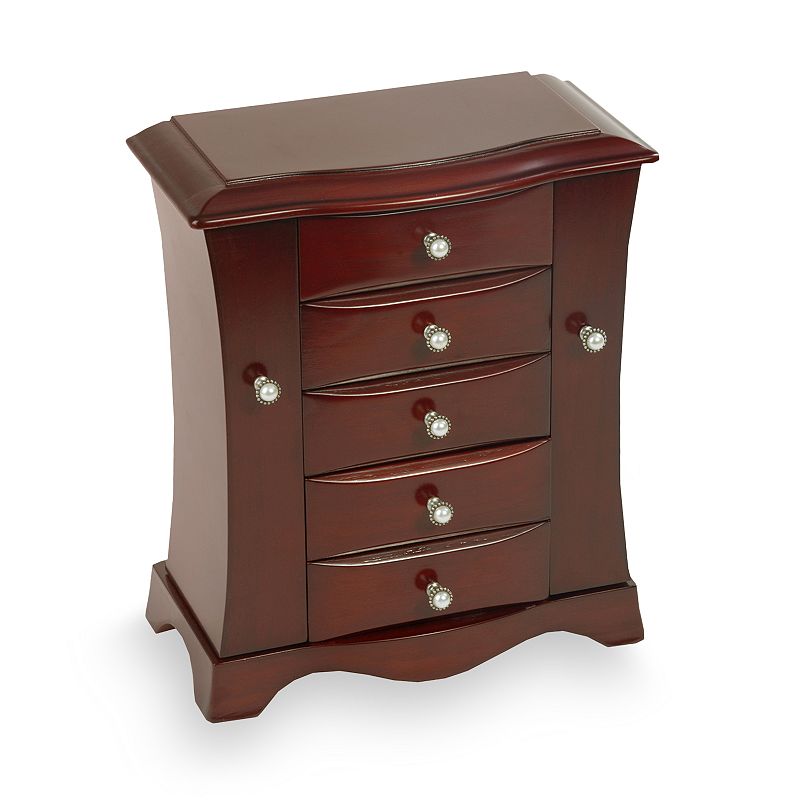 Mele & Co. Nedra Wood Jewelry Box in Mahogany, Women's, Brown