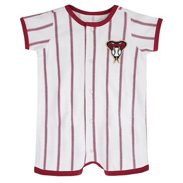 Infant White Arizona Diamondbacks Pinstripe Power Hitter Romper