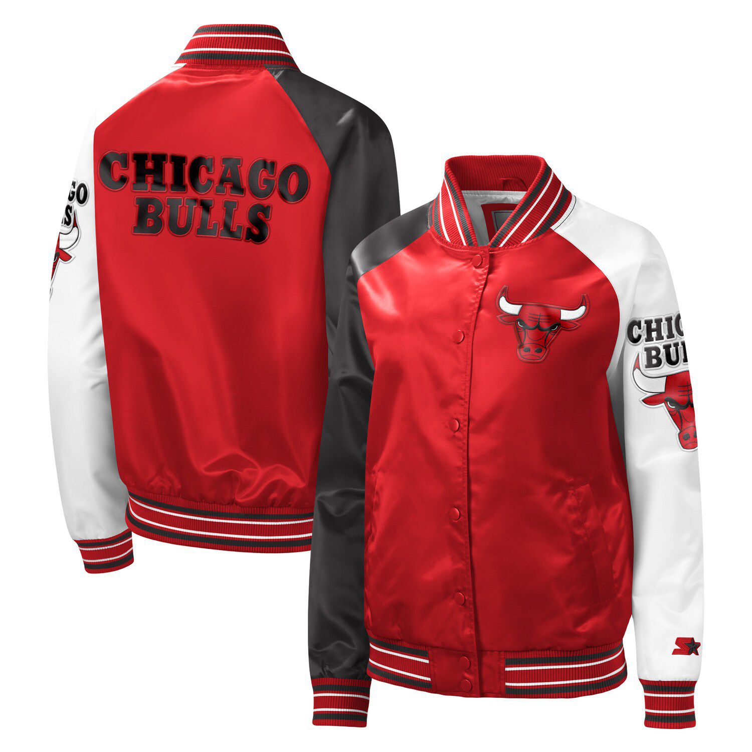 red chicago bulls starter jacket