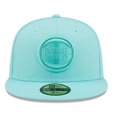 Men's New Era Turquoise Detroit Pistons Color Pack 59FIFTY Fitted Hat