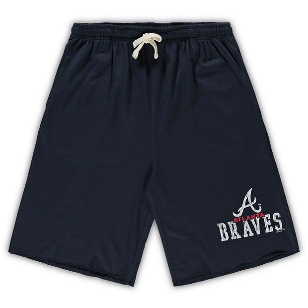 Men s Navy Atlanta Braves Big Tall French Terry Shorts