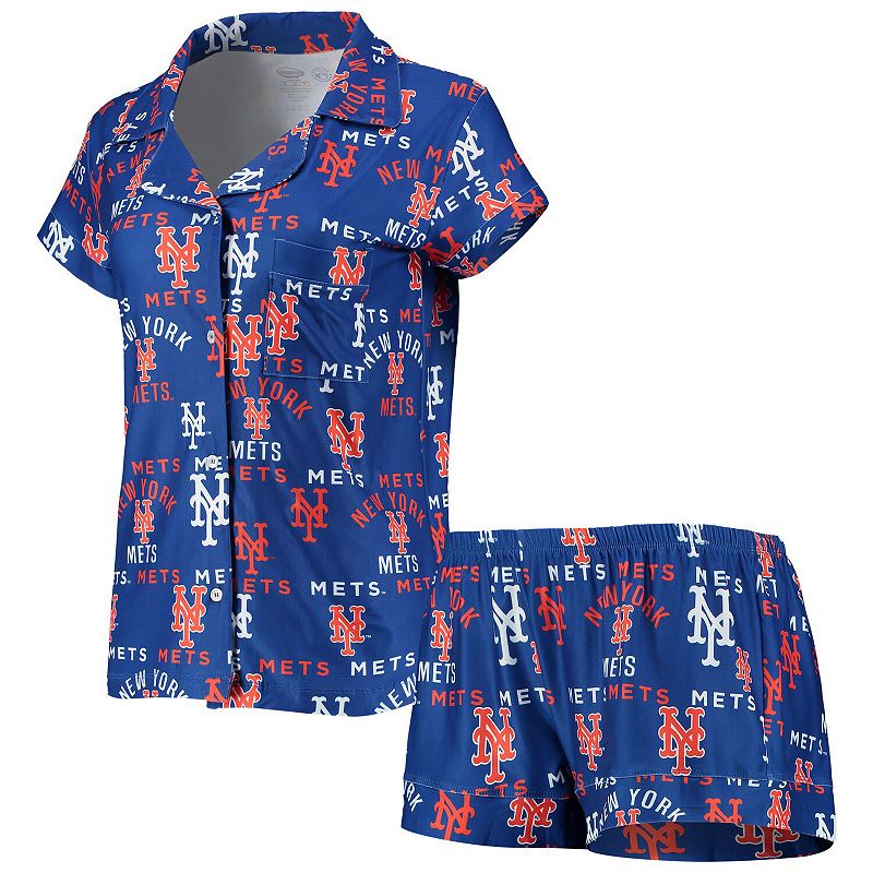 Womens Concepts Sport Royal New York Mets Flagship Allover Print Top & Sho