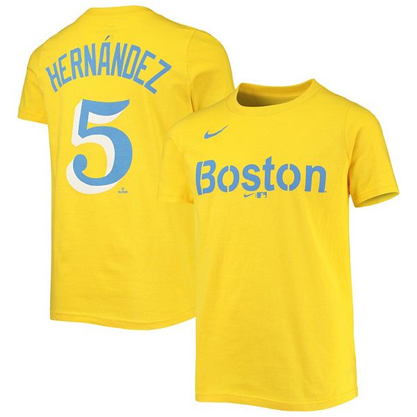 Youth Boston Red Sox Enrique Hernandez Nike Gold City Connect