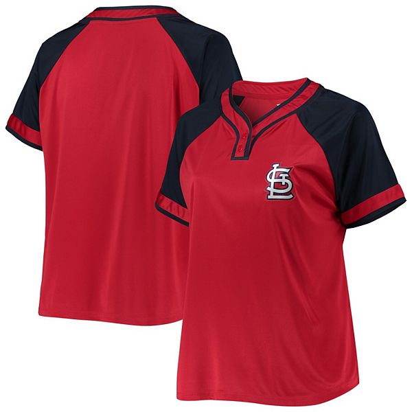 Women's Red St. Louis Cardinals Plus Size Raglan T-Shirt