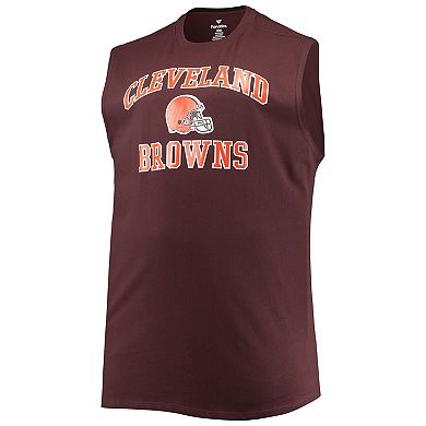 Men's Brown Cleveland Browns Big & Tall Muscle Tank Top
