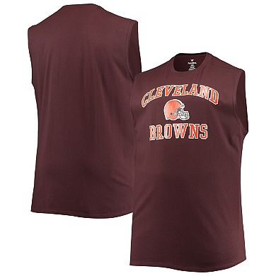 Men's Brown Cleveland Browns Big & Tall Muscle Tank Top