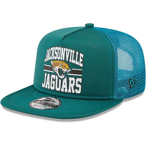 Jacksonville Jaguars New Era Script 9FIFTY Trucker Snapback Hat - Teal