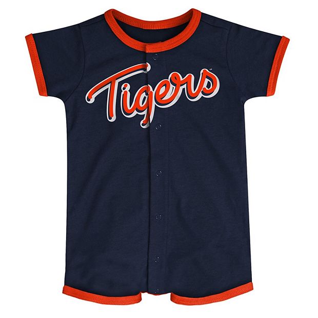 Lids Detroit Tigers Newborn Power Hitter Short Sleeve Bodysuit - White/Navy