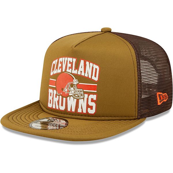 Cleveland Browns New Era A-Frame Trucker 9FORTY Adjustable Hat - Brown