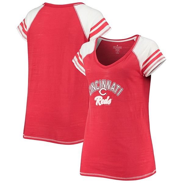 Cincinnati Reds Soft as a Grape Women's Plus Size V-Neck Jersey T-Shirt -  Red