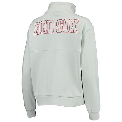 Women's The Wild Collective Light Blue Boston Red Sox Two-Hit Quarter-Zip Pullover Top