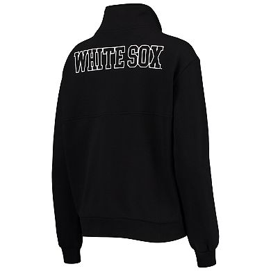 Women's The Wild Collective Black Chicago White Sox Two-Hit Quarter-Zip Pullover Top