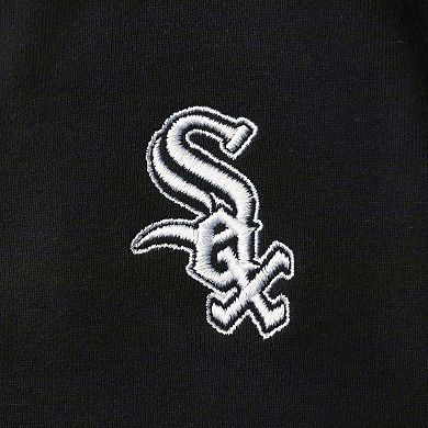 Women's The Wild Collective Black Chicago White Sox Two-Hit Quarter-Zip Pullover Top
