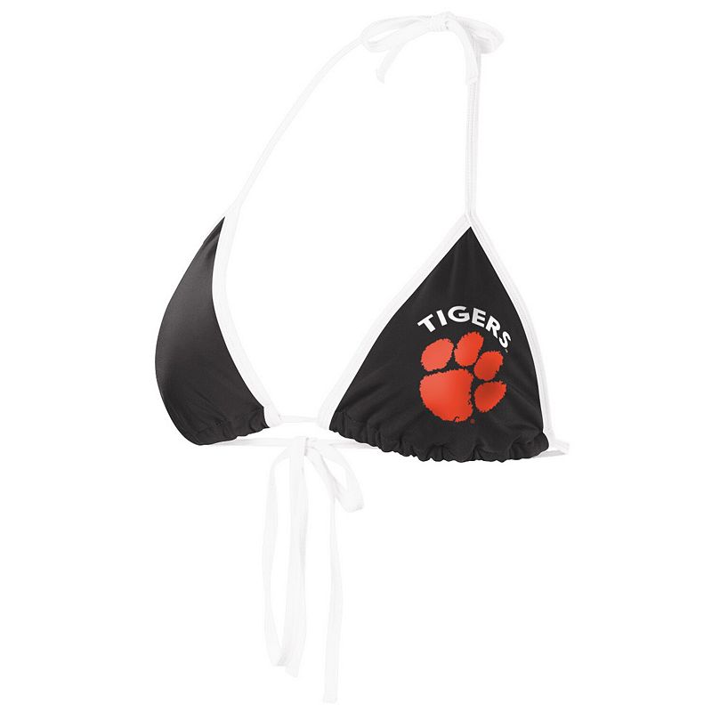 Women's G-III 4Her by Carl Banks Black Clemson Tigers Perfect Match Bikini Top, Size: XL