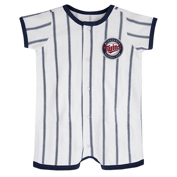 Outerstuff Newborn Boys and Girls White, Navy Boston Red Sox Power Hitter  Short Sleeve Bodysuit