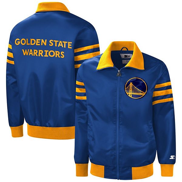 Men's Starter Royal Golden State Warriors The Captain II Full-Zip Varsity  Jacket