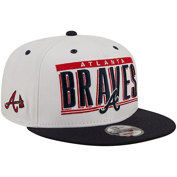 Atlanta Braves BIG-UNDER Navy Fitted Hat by New Era