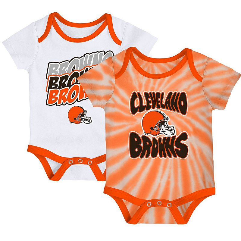 UPC 196180012169 product image for Newborn & Infant Orange/White Cleveland Browns Monterey Tie-Dye 2-Pack Bodysuit  | upcitemdb.com