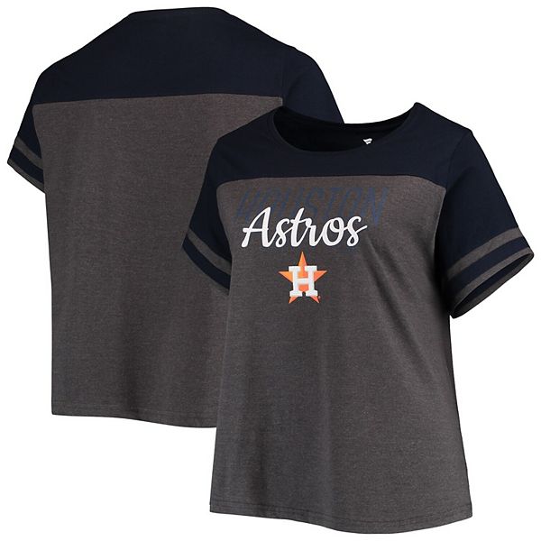 PROFILE Women's White/Navy Houston Astros Plus Size Colorblock T-Shirt