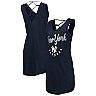 Women's G-III 4Her by Carl Banks Navy New York Yankees Game Time Slub Beach V-Neck Cover-Up Dress