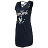 Women's G-III 4Her by Carl Banks Navy New York Yankees Game Time Slub Beach V-Neck Cover-Up Dress
