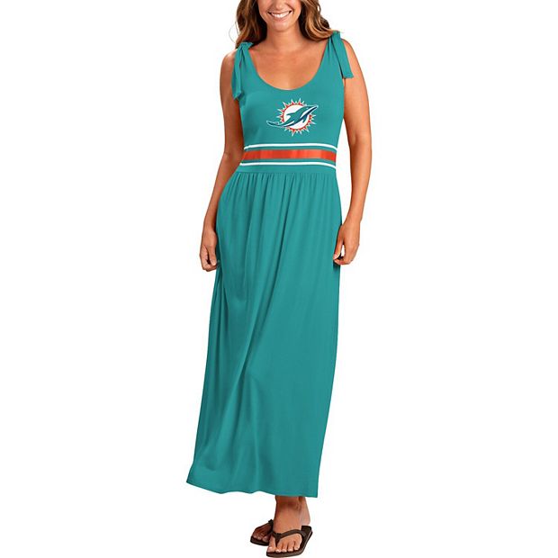 Women's G-III 4Her by Carl Banks Aqua Miami Dolphins Game Over Maxi Dress