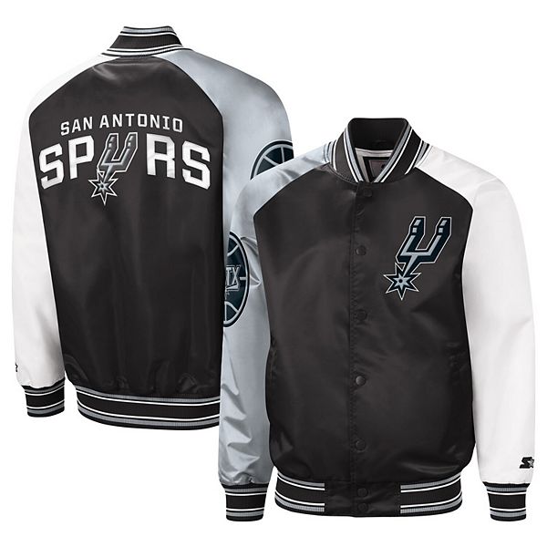 San Antonio Spurs Starter The Pro III Quarter-Zip Hoodie Jacket -  White/Black