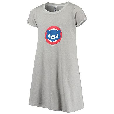 Girls Youth Soft as a Grape Heathered Gray Chicago Cubs Melange Dress