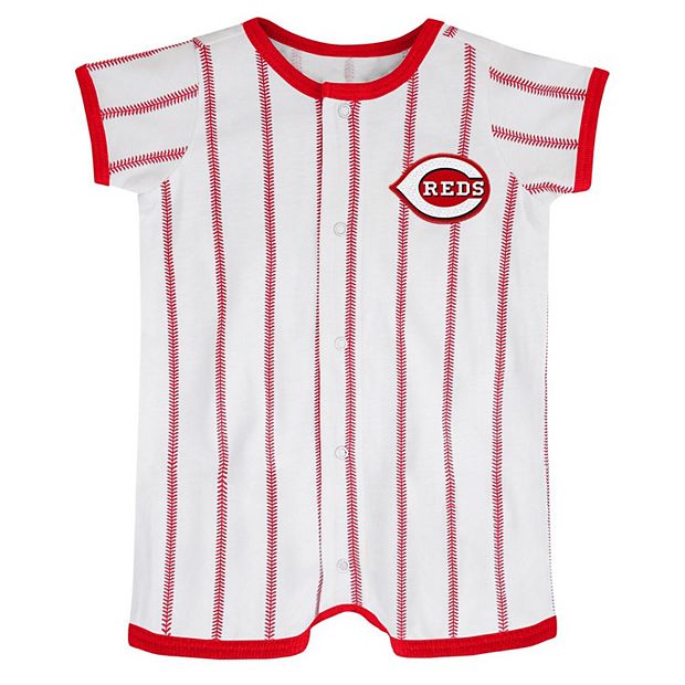 Outerstuff Infant Boys and Girls White Cincinnati Reds Pinstripe Power  Hitter Coverall