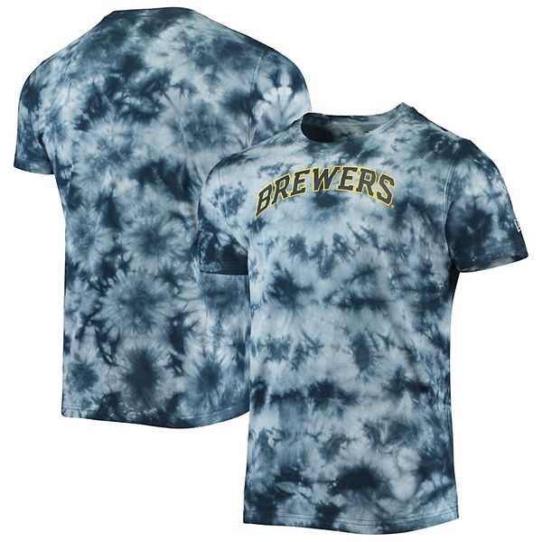 Men's New Era Navy Milwaukee Brewers Team Tie-Dye T-Shirt