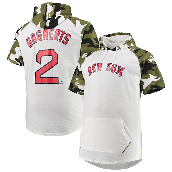 Men's Xander Bogaerts White/Camo Boston Red Sox Big & Tall Raglan Hoodie T- Shirt