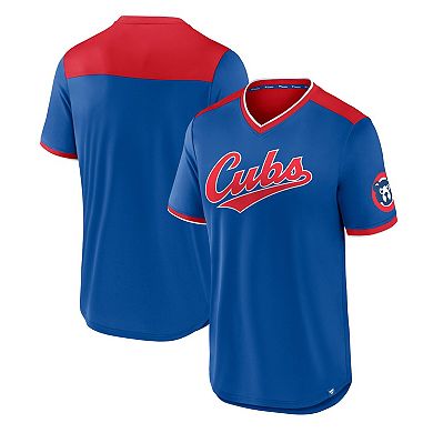 Men's Fanatics Branded Royal/Red Chicago Cubs True Classics Walk-Off V-Neck T-Shirt