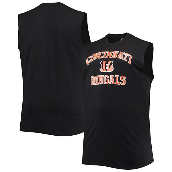 Men's Black Cincinnati Bengals Big & Tall Muscle Tank Top