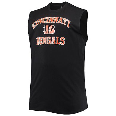 Men's Black Cincinnati Bengals Big & Tall Muscle Tank Top