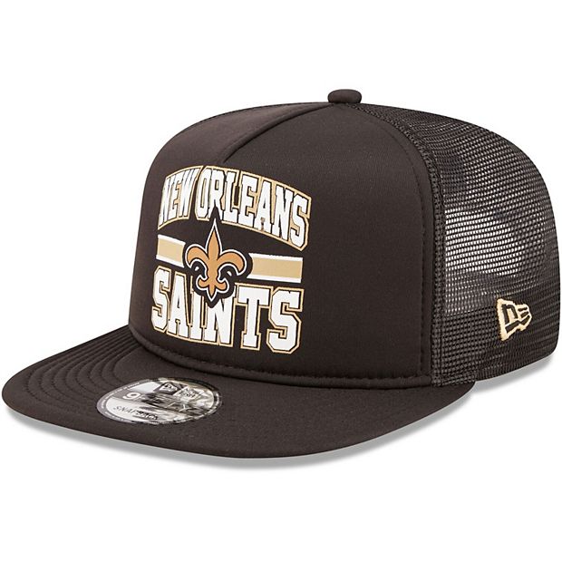 New Orleans Saints New Era A-Frame Trucker 9FORTY Adjustable Hat - Black