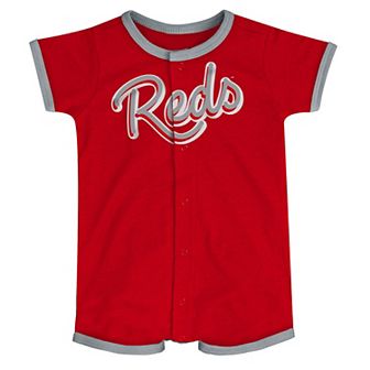 Newborn & Infant Red Cincinnati Reds Stripe Power Hitter Romper