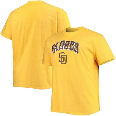 Men's Gold San Diego Padres Big & Tall Secondary Logo T-Shirt