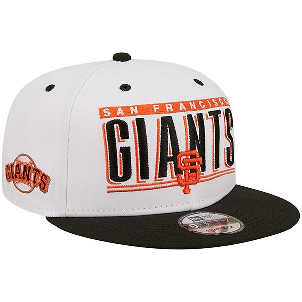 Men's New Era White/Black San Francisco Giants Retro Title 9FIFTY Snapback  Hat