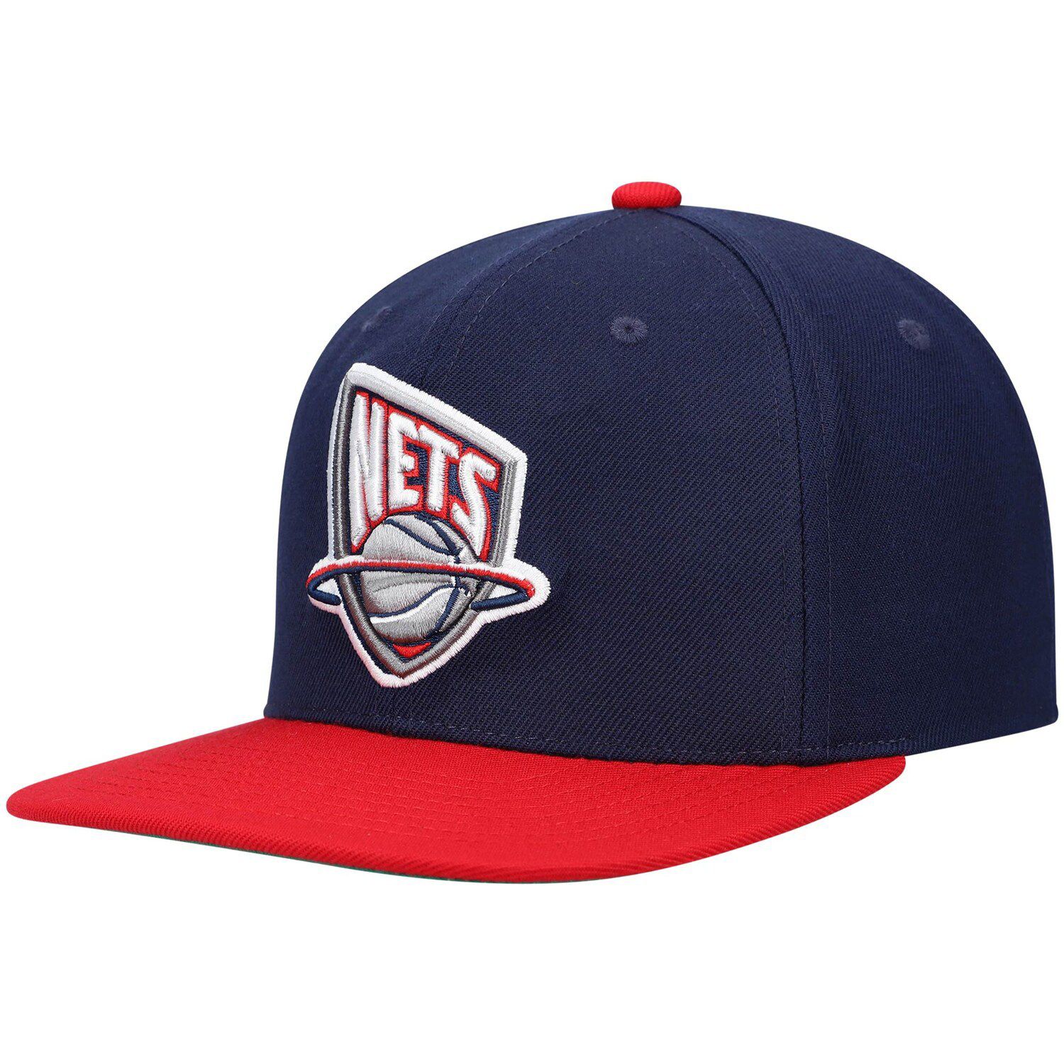 Men's New Jersey Nets Mitchell & Ness Blue/Red Hardwood Classics Core Side Snapback  Hat