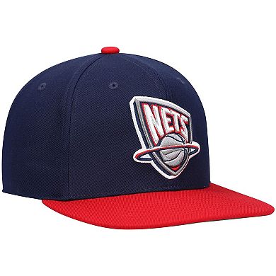 Men's Mitchell & Ness Navy/Red New Jersey Nets Hardwood Classics Team Two-Tone 2.0 Snapback Hat