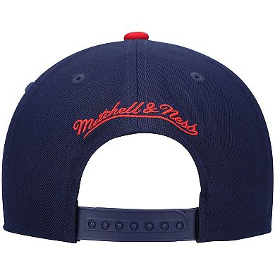 Men's Mitchell & Ness Navy/Red New Jersey Nets Hardwood Classics Team Two-Tone 2.0 Snapback Hat
