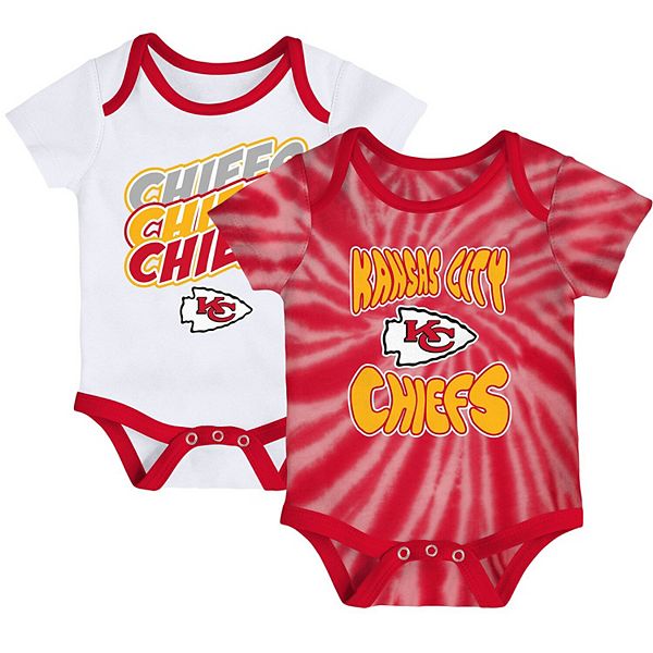 Newborn & Infant Red/White Kansas City Chiefs Monterey TieDye 2Pack Bodysuit Set