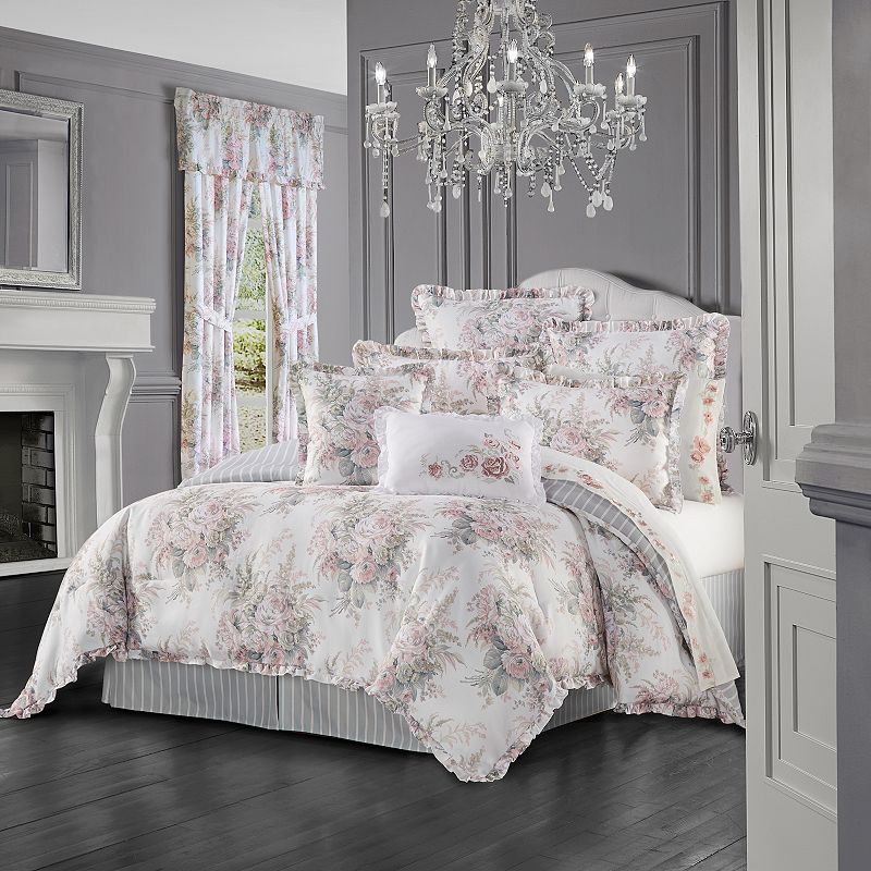 Royal Court Estelle Coral Comforter Set with Shams, Pink, Queen