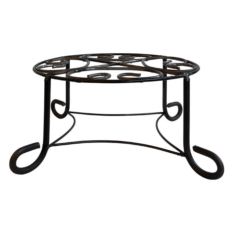 Rustic Arrow Wrought Iron Planter Stand Table Decor, Black