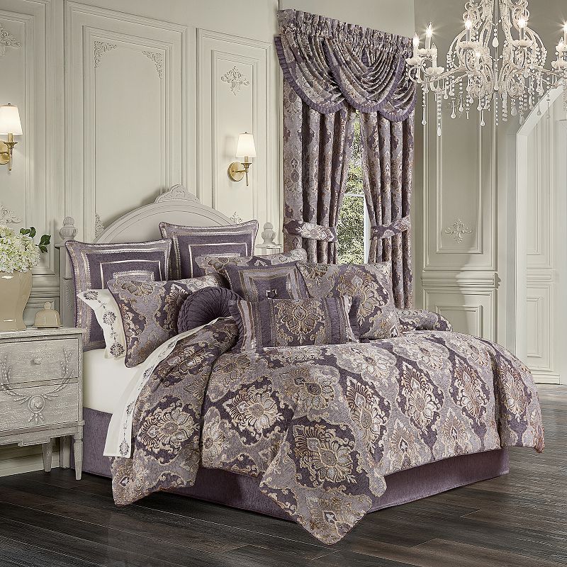 Five Queens Court Dominique Comforter Set with Shams, Purple, Cal King