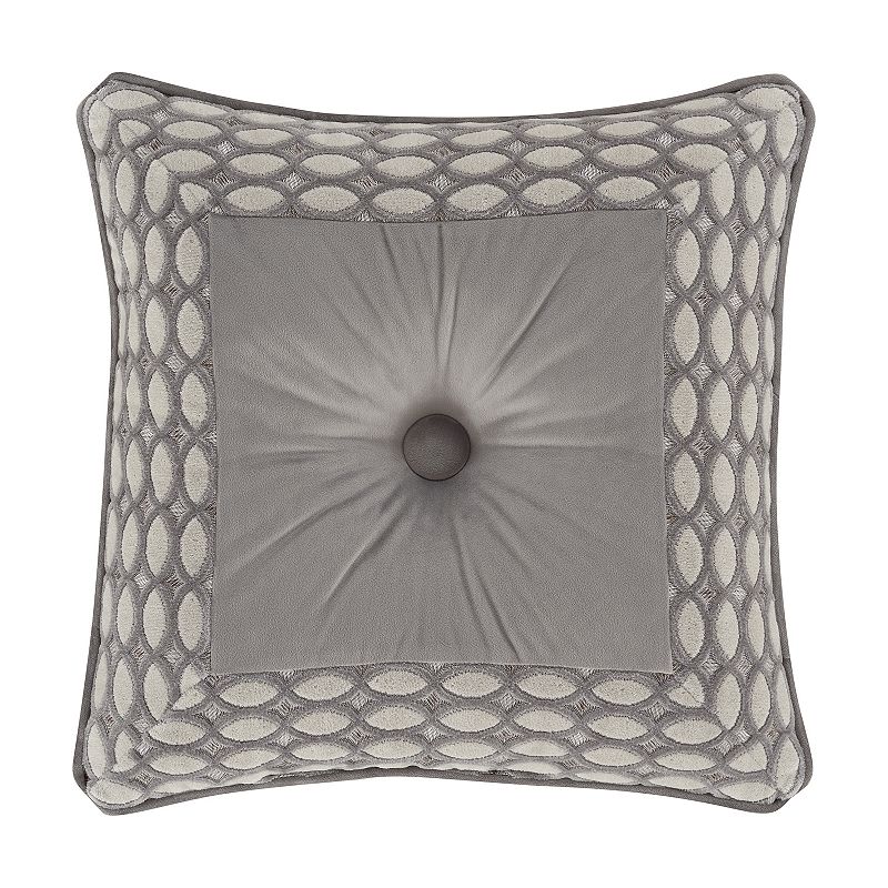 Five Queens Court Belford 18 Square Embellished Pillow, Grey, Fits All