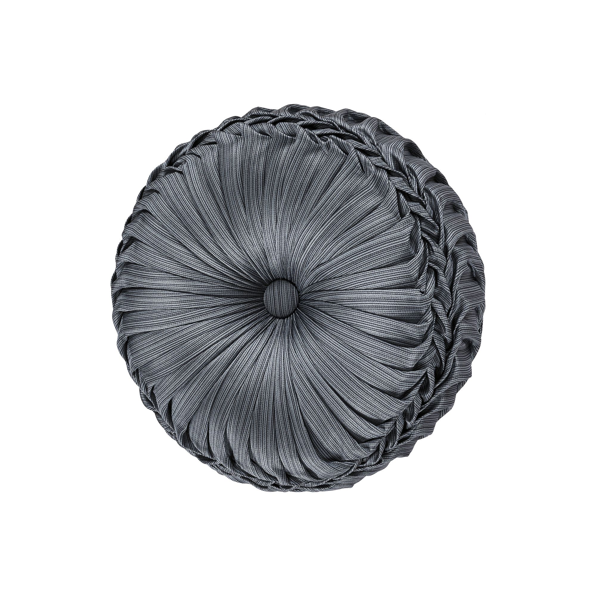 Five Queens Court Leah Tufted Round Throw Pillow, Blue