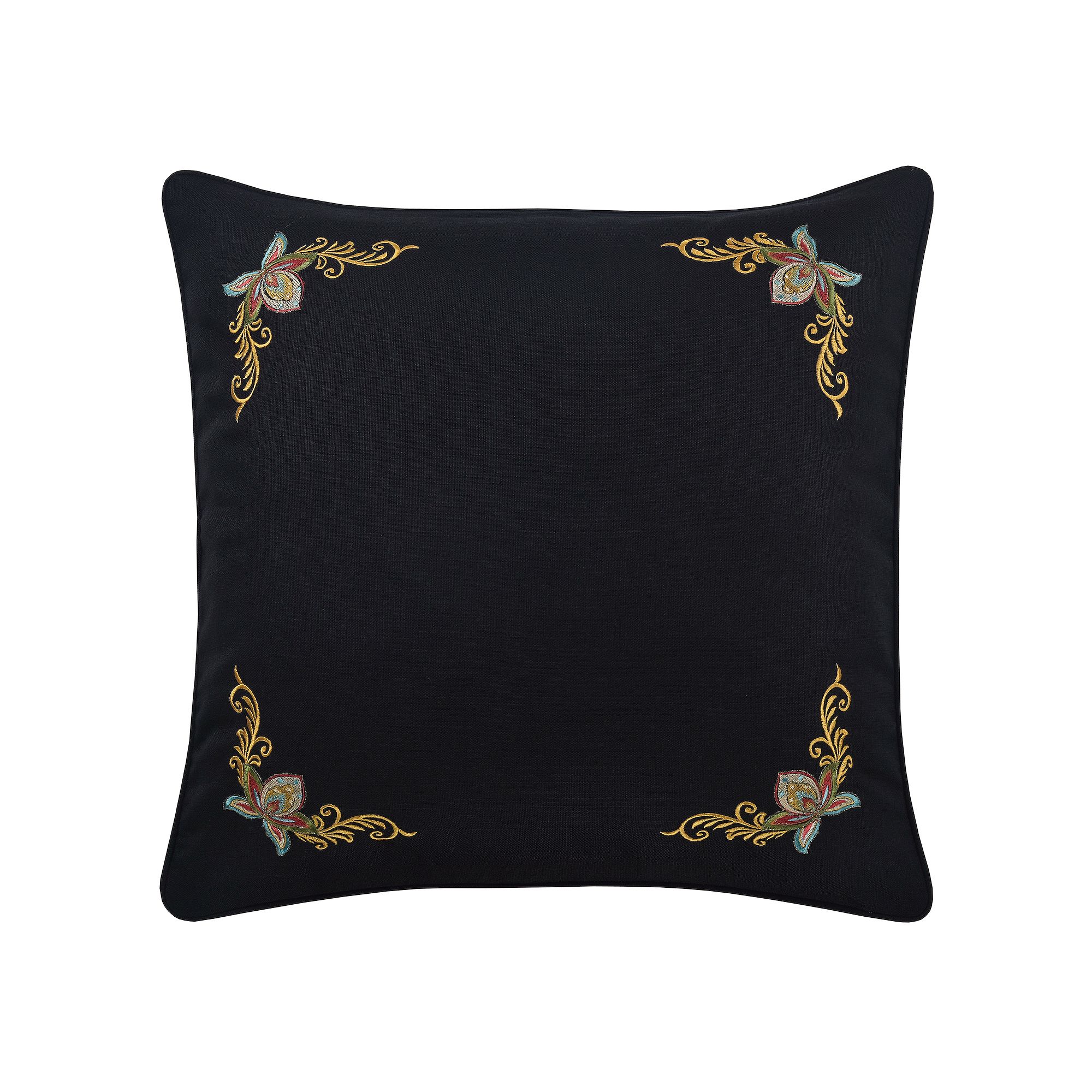 Five Queens Court Stefania Euro Sham, Black