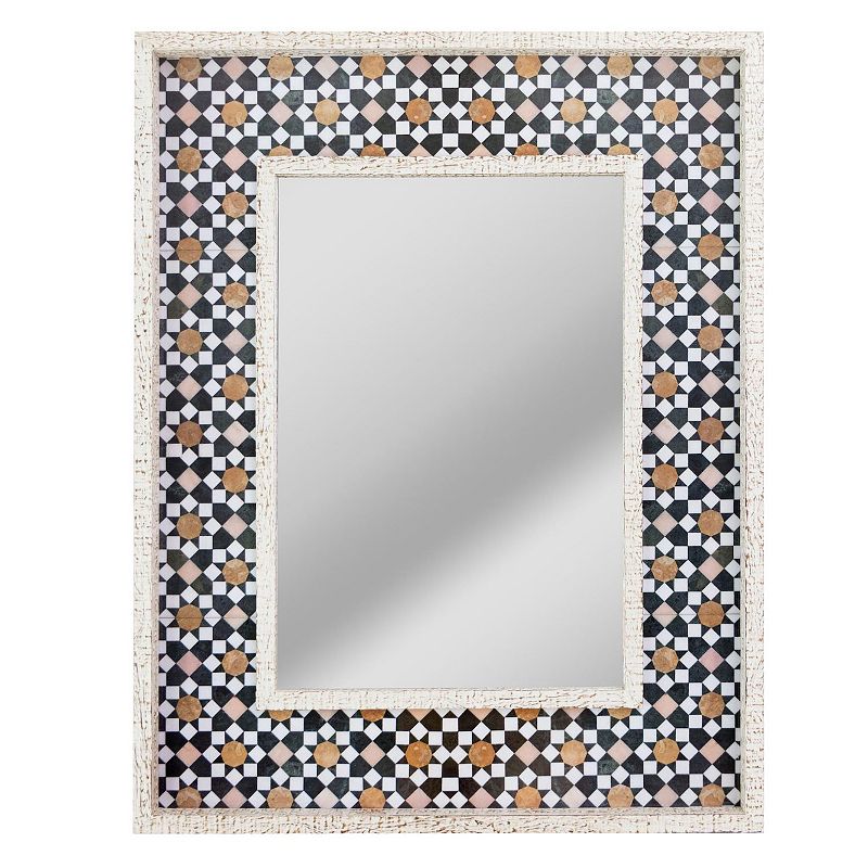Head West Mosaic Wall Mirror, White