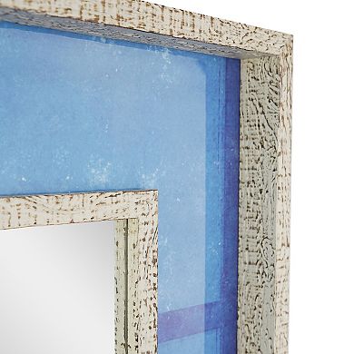 Head West Blue Linear Distressed Wall Mirror